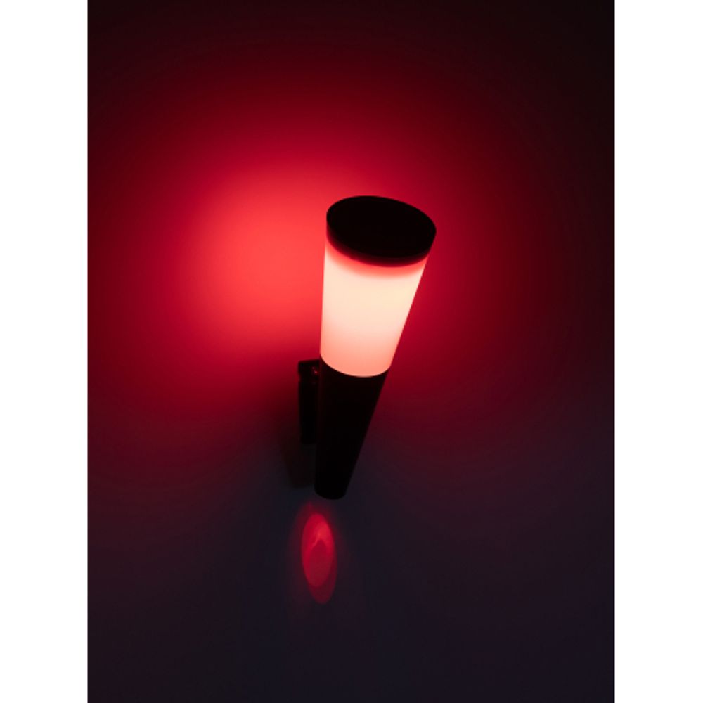 Светильник уличный ЭРА ERAFS012-09 на солнечной батарее настенный Факел RGB 1 LED