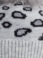 Шапка зимняя для девочки со снудом, леопардовая