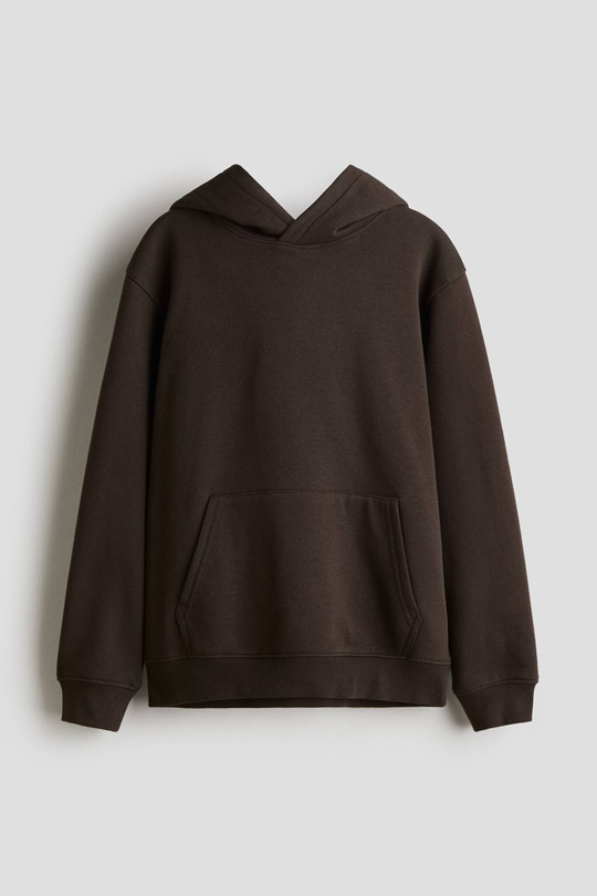 H&M Толстовка с капюшоном и принтом, темно-коричневый