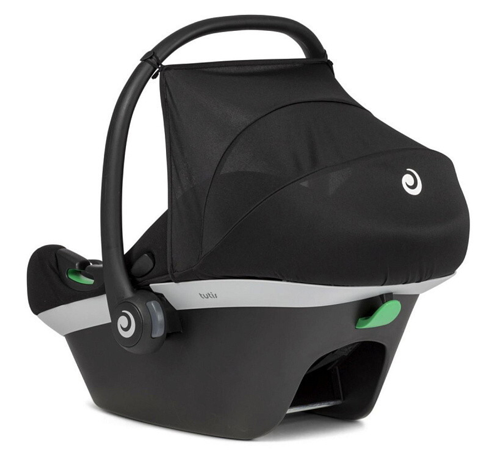 Детская коляска Roan Esso 2025 Кожа 3 в 1 с автокреслом Tutis Elo Black ESSK/214/1 Misti Mint/Grey/руч.Черный