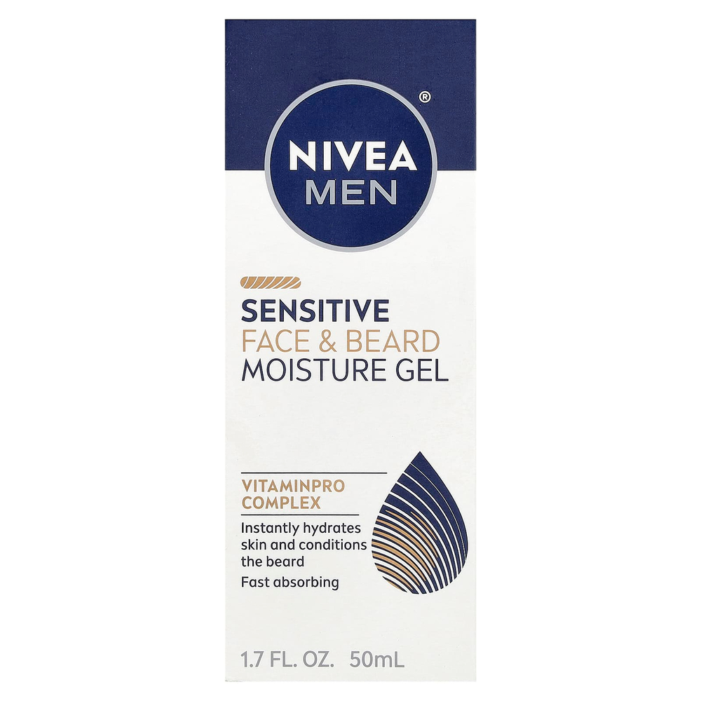 Nivea, Увлажняющий гель для чувствительного лица и бороды для мужчин, 50 мл (1,7 жидк. унц.)