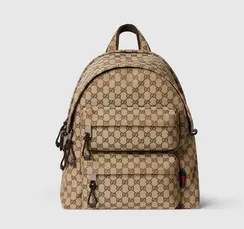 Рюкзак Gucci с логотипом бренда, коричнево-бежевый
