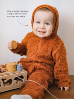 Плюшевый комбинезон из органического хлопка Mjölk Umber, на манжетах