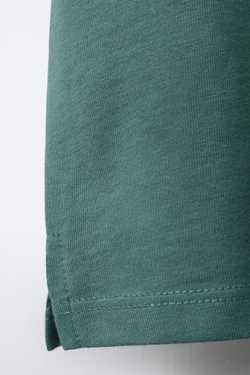 ZARA БАЗОВАЯ ФУТБОЛКА, ЗЕЛЕНЫЙ