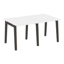 Onix Wood Стол переговорный (2 столешницы) OW.PRG-2.0 Белый Бриллиант/Дуб Темный/Металл Антрацит 156