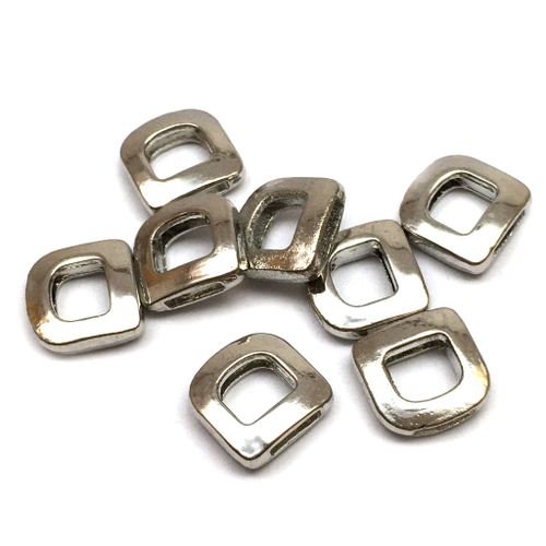 Бусины для ремешка 11х11 мм (10 шт), под серебро