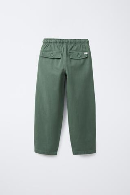 ZARA БРЮКИ ПРЯМОГО КРОЯ, ЗЕЛЕНЫЙ
