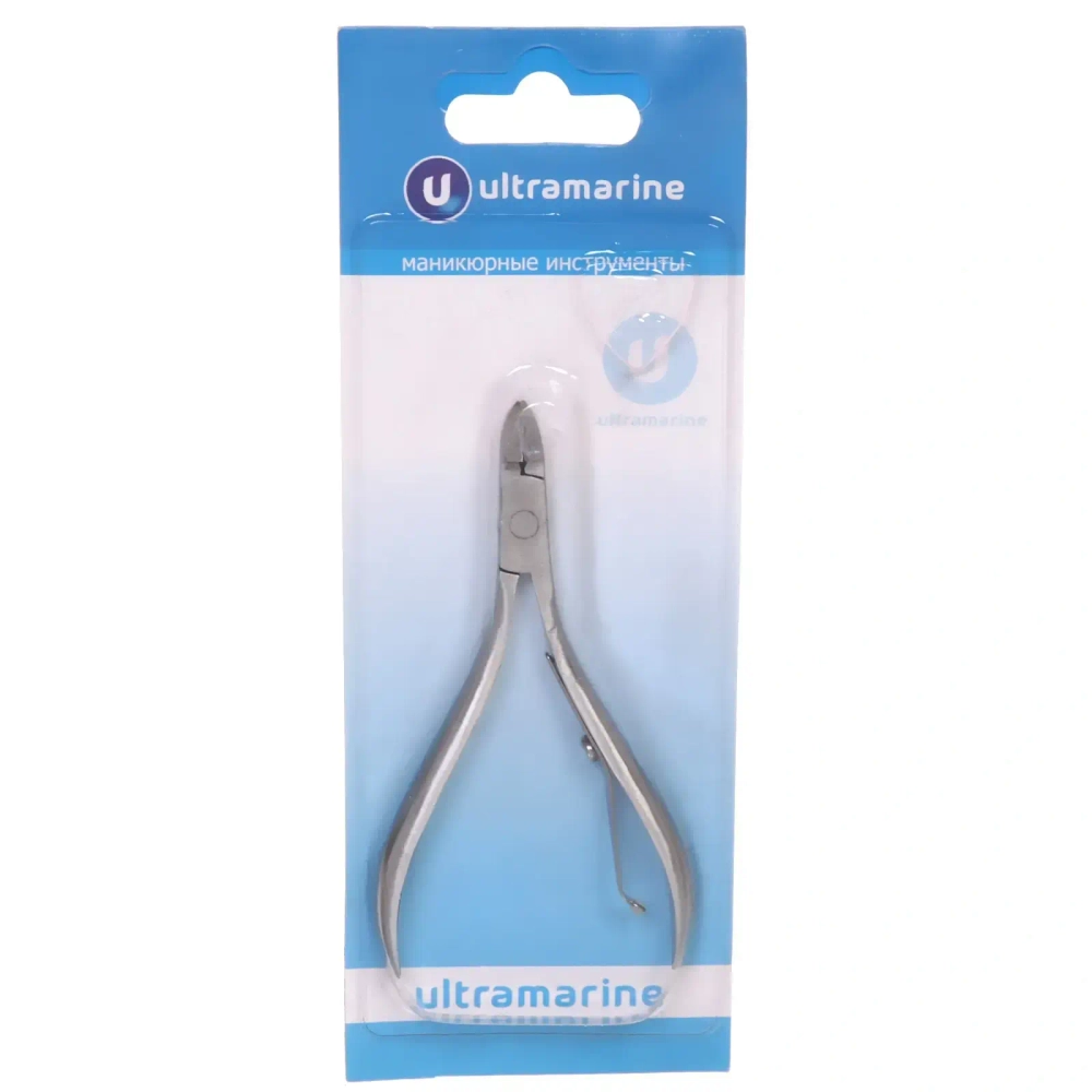 Кусачки для кутикулы, на блистере «Ultramarine», одна пружина, цвет серебро,10см