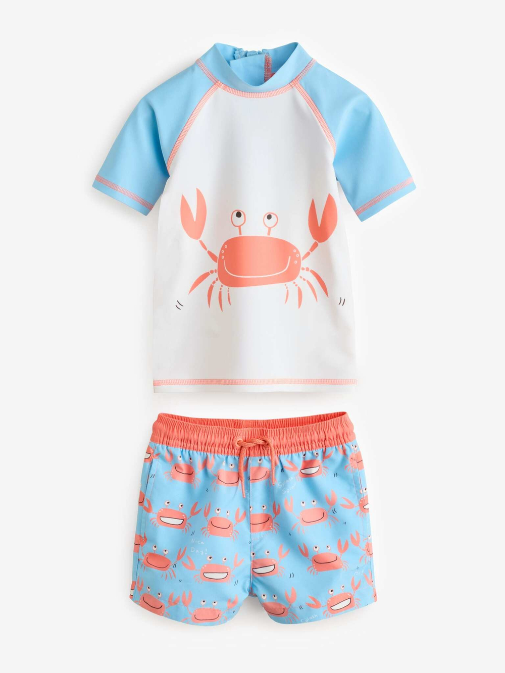 Костюм плавательный раздельный для мальчика Next E22-306, Голубой, Оранжевый