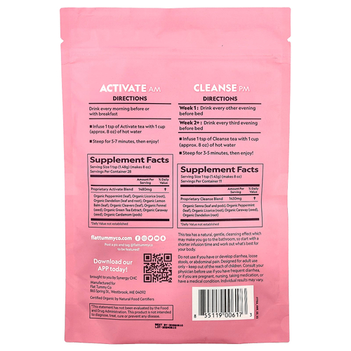 Flat Tummy, Tea, органическое очищение за 4 недели, оригинальный, 57 г (2,01 унции)