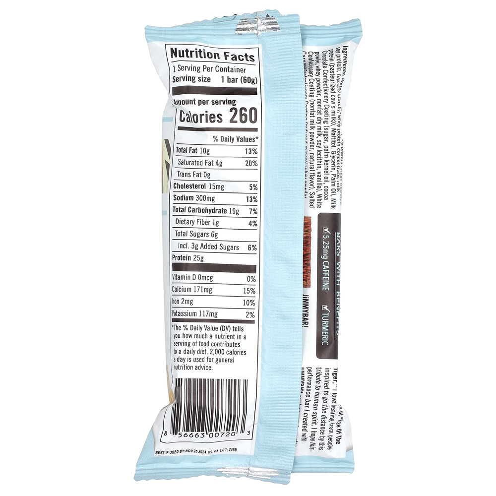 JiMMY!, Bars With Benefits, протеиновый батончик, шоколад, карамель и арахис, 12 батончиков по 60 г (2,12 унции)