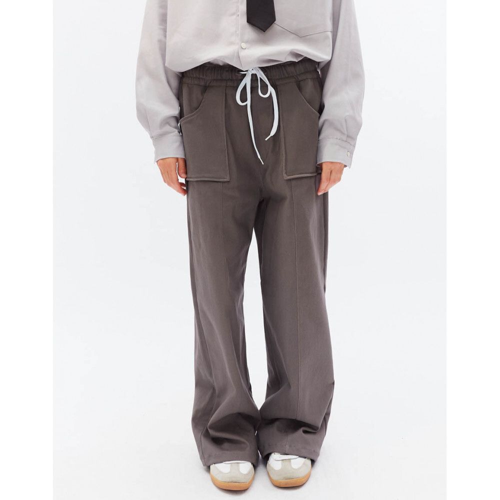 Брюки БИЧ широкие хлопковые серые