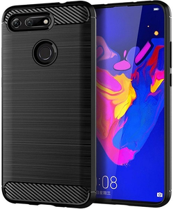 Чехол для Honor V20 (View 20) цвет Black (черный), серия Carbon от Caseport