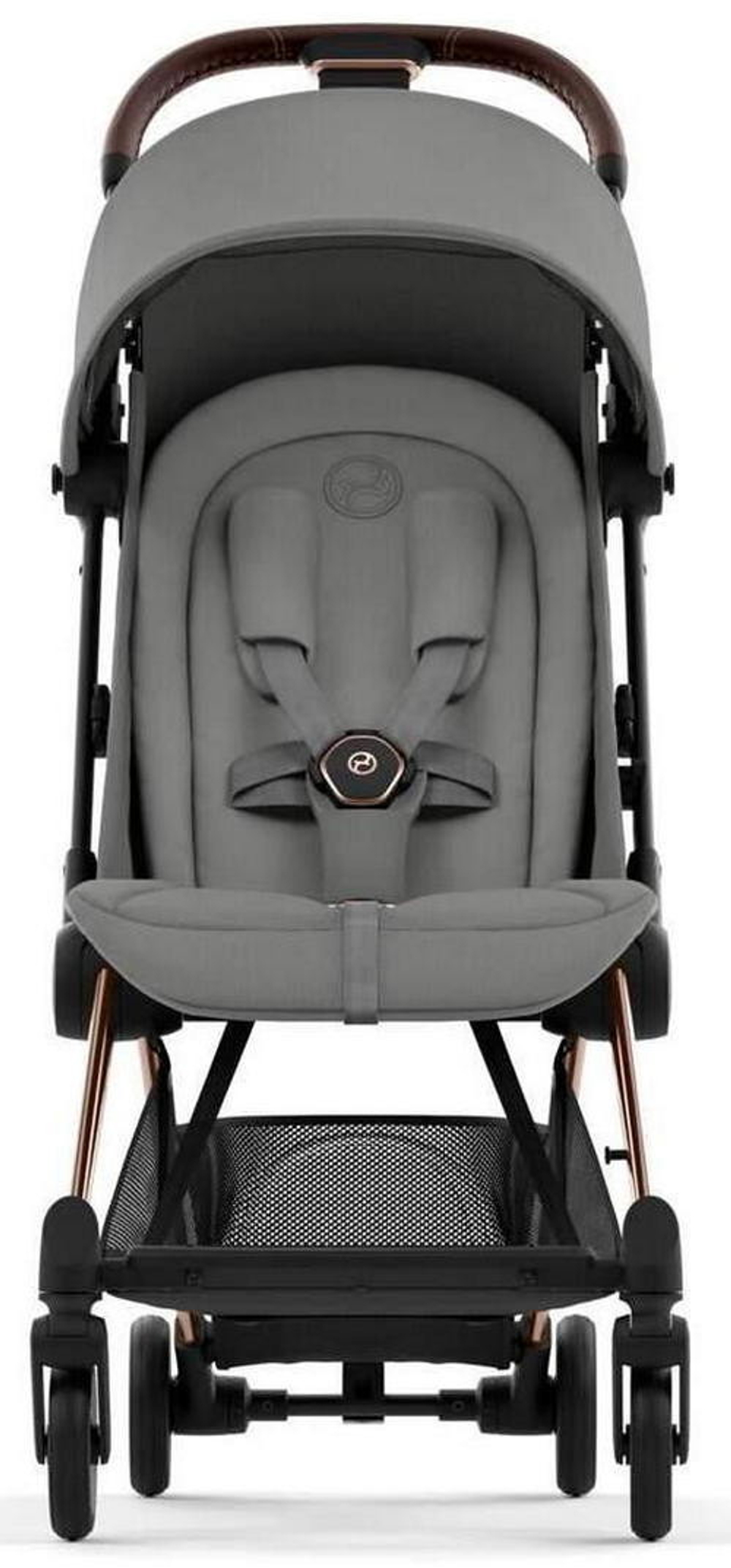 Коляска Cybex Coya Rosegold Frame Aton B2 i-Size Dynamic Red Mirage Grey с дождевиком и бампером