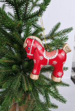 Конь-Огонь ёлочная игрушка из фарфора