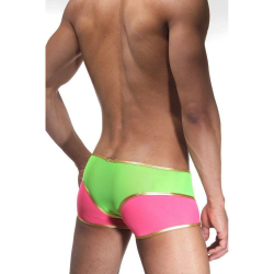 Мужские трусы хипсы фуксия с салатовым Cosmos Colors L30_PGG