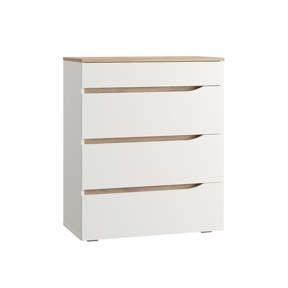 Комод Муссон 13.97, Белый шагрень, Дуб эндгрейн