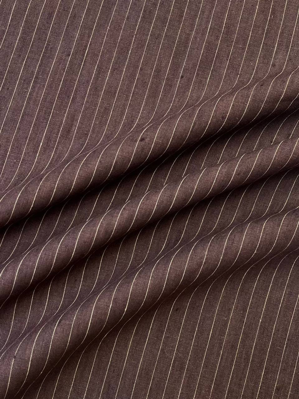 Лен Loro Piana коричневый в полоску
