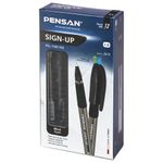 Ручка шариковая масляная с грипом PENSAN "Sign-Up", ЧЕРНАЯ, 1 мм, линия письма 0,8 мм, 2410/12