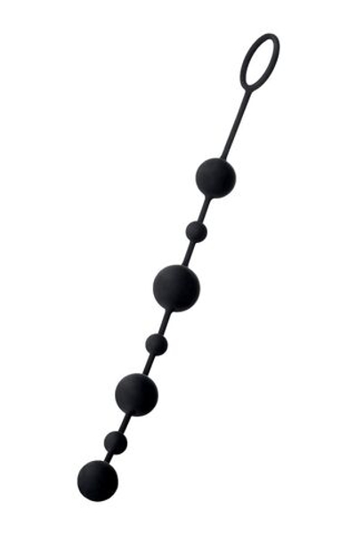 Черная анальная цепочка A-toys с шариками - 35,9 см. (Цвет: черный)