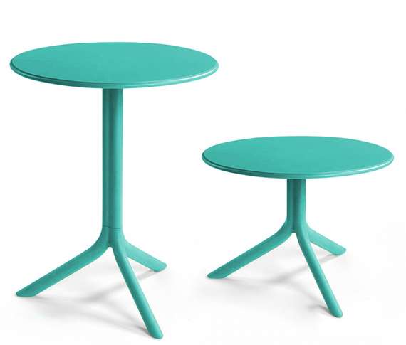 Регулируемый пластиковый стол Spritz Ø60 см, ментоловый