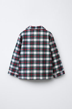 ZARA ФЛАНЕЛЕВАЯ ПИЖАМА В КЛЕТКУ, ЭКРЮ