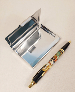 Набор "Георгий Победоносец" №6  визитница, ручка с ручной росписью Палех