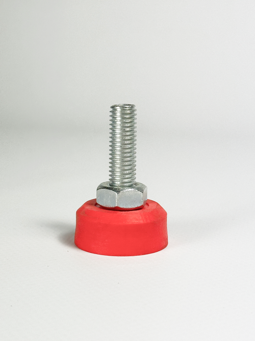 Ножка для стиральных машин Lg Haier с мелким шагом резьбы М10х1,25 мм круглая красная