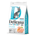 Delicana корм сухой для взрослых кошек всех пород кролик стерилизованные