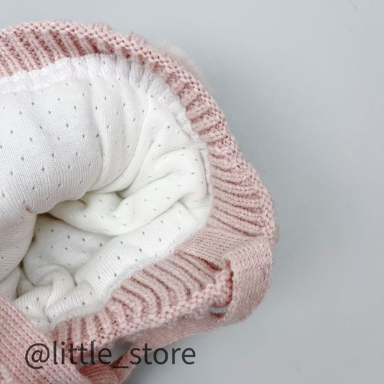 Шапка зимняя "Зайчик" Св пудра