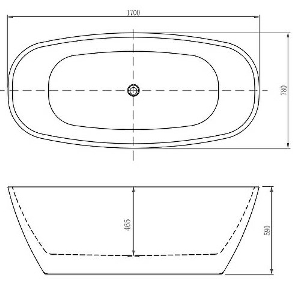 Акриловая ванна Aquatek Тера 170x78 AQ-128778WT без гидромассажа