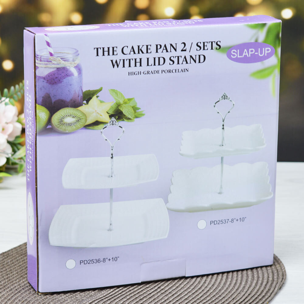 Фруктовница 2-х ярусная "Маршмеллоу" d19/24см, h25см