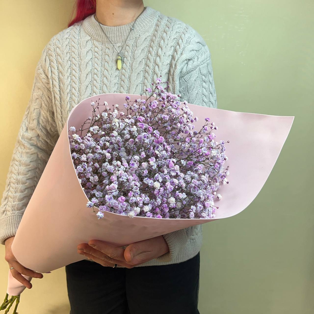 Букет из розово-сиреневой гипсофилы 7 шт в фоамиране