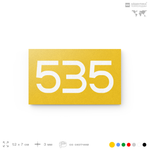 Номер на дверь 535, табличка на дверь для офиса, квартиры, кабинета, аудитории, склада, желтая 120х70 мм, Айдентика Технолоджи