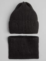 Шапка бини рваная осенняя и снуд