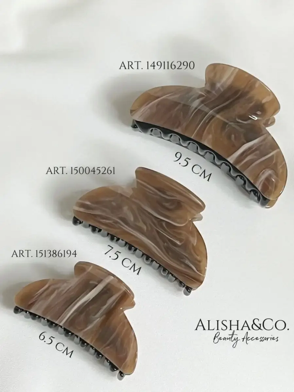 Аксессуар для волос Заколка Крабик большой Amber Shell