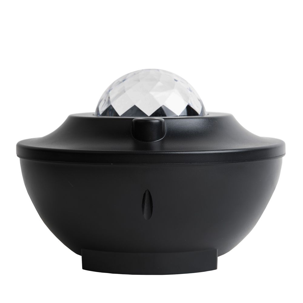 ULI-Q333 6W-RGBW BLACK Светодиодный светильник-проектор с Bluetooth. Проекция Звездное небо. Встроенный MP3 проигрыватель. 2 колонки. USB разъем. Пульт ДУ в-к. Черный. ТМ Volpe