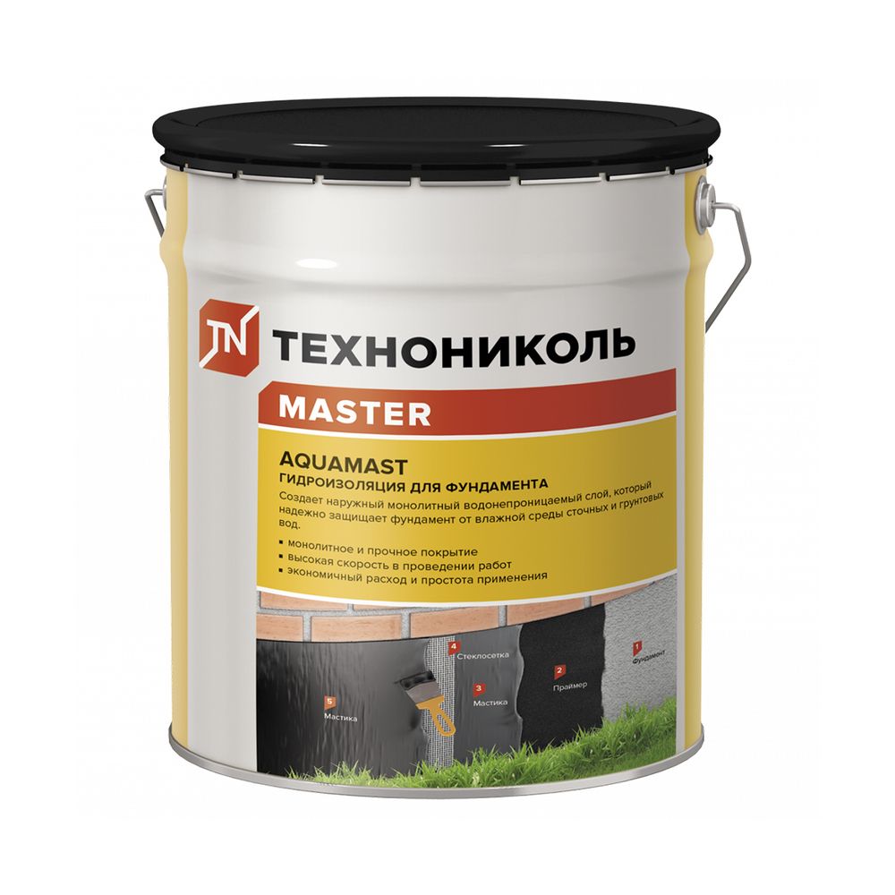 Мастика битумная AquaMast (18кг) фундамент ТЕХНОНИКОЛЬ