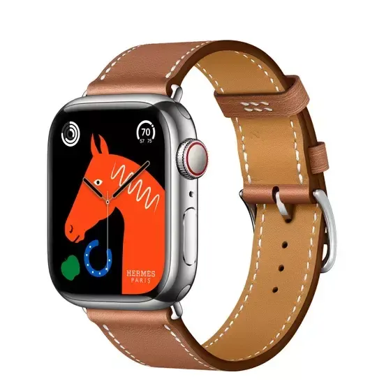 Apple Watch Hermès 41mm Silver Stainless Steel Case with Single Tour Gold