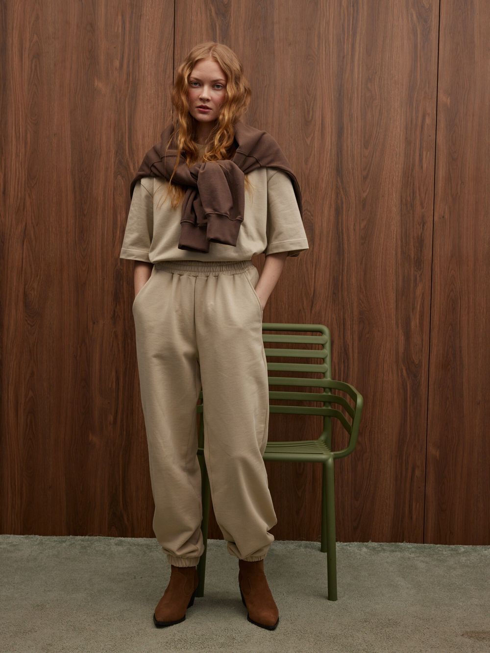 Футболка оверсайз из 100% хлопка "Беж" женская