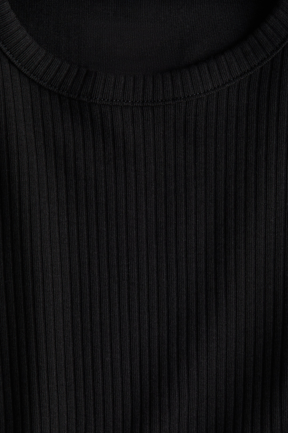 H&M Хлопковый топ в рубчик, черный