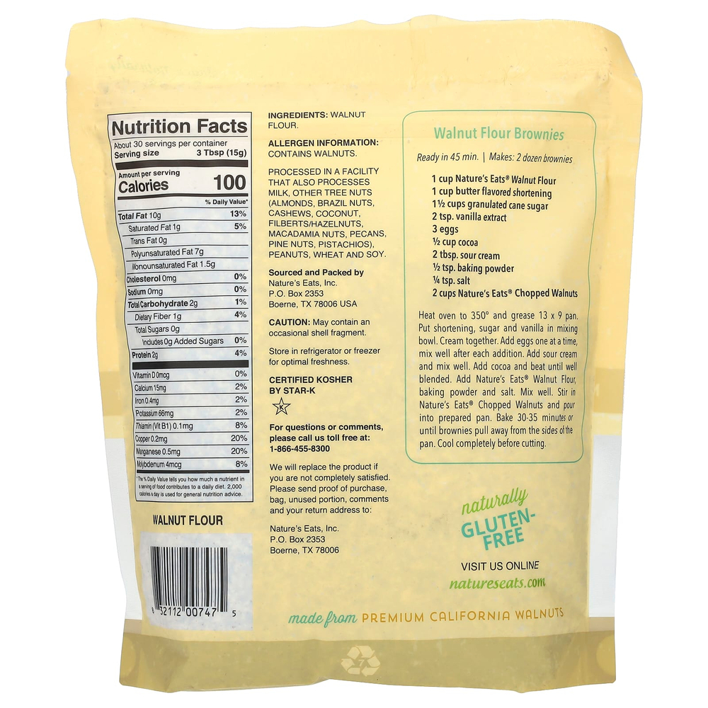 Nature's Eats, Грецкая ореховая мука, мелкого помола, 454 г (16 унций)