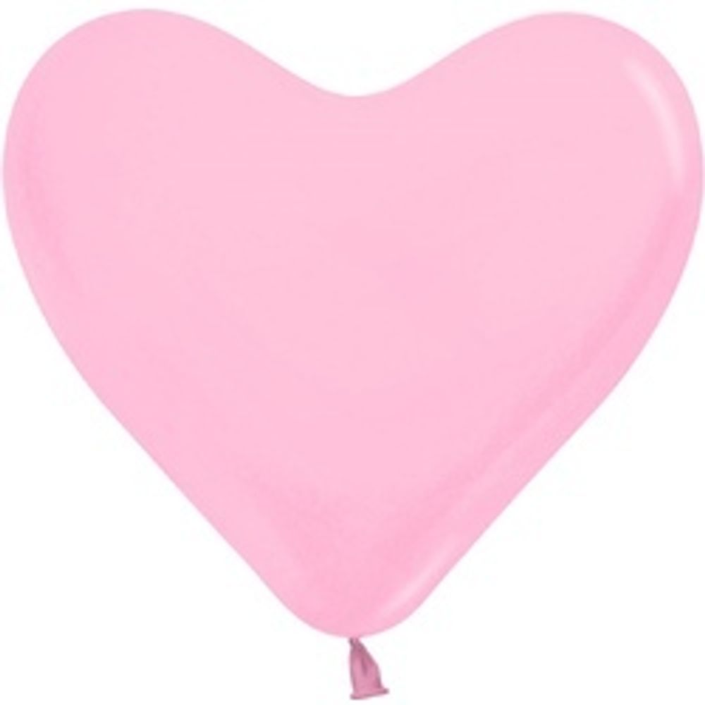 Шар (12"/30 см) Сердце, Розовый (009), пастель 50 шт.