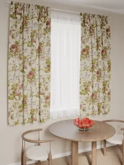 Штора тканевая на кухню, для спальни "Роза" 150х200 1шт