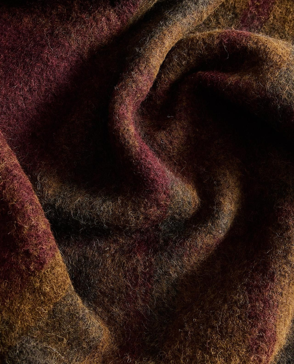 Zara Home - Плед из альпаки в клетку с бахромой, коричневый, 140x190 см