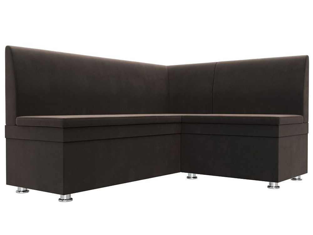 Диван кухонный угловой Уют правый угол, SEVEN 727 коричневый, Велюр, 109624