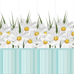 Панель ПВХ 3D Ромашка бирюза 2700х250 мм