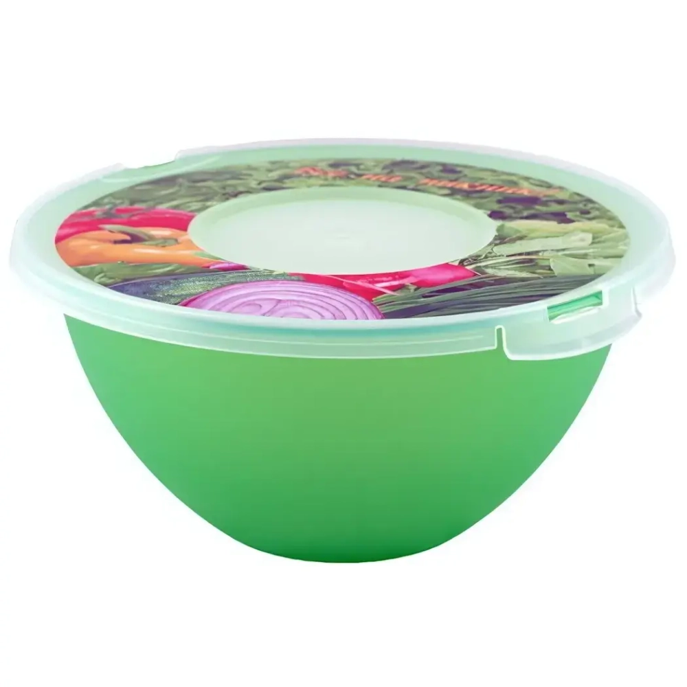 Миска пластиковая 2л «Все на пикник» с крышкой