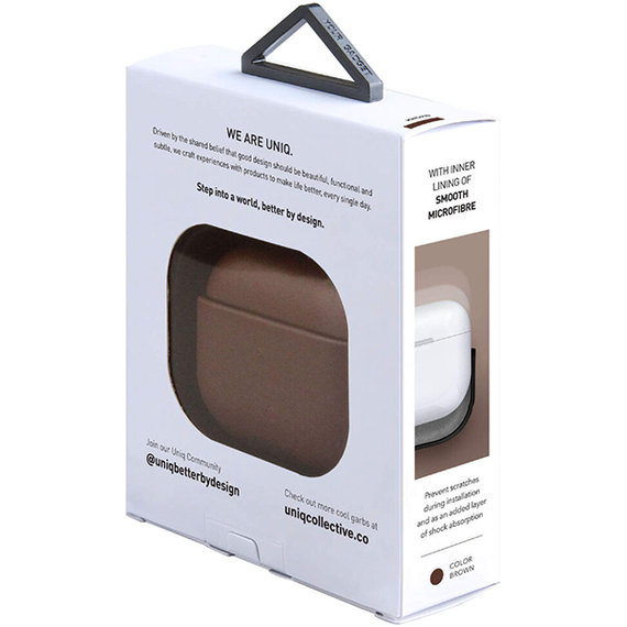Чехол Uniq Terra Genuine Leather with wrist strap для AirPods 3 (AIRPODS(2021)-TERBWN), коричневый