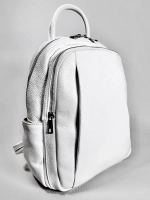 Женский городской рюкзак из натуральной кожи белого цвета